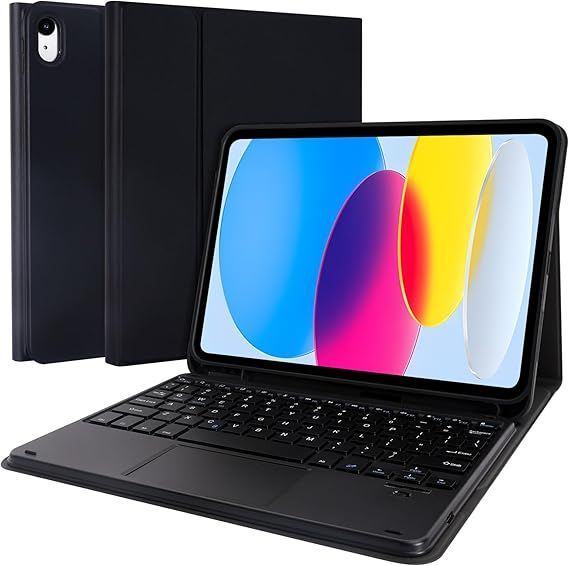 【在庫処分】LAMA iPadキーボードケース 10.2インチu002610.5インチ(第9世代 2021/第8世代 2020/第7世代 2019、iPad Air 3 2019、iPad Pro 2017) ペンシルホルダー付き脱着式 多角度調整 ブラック