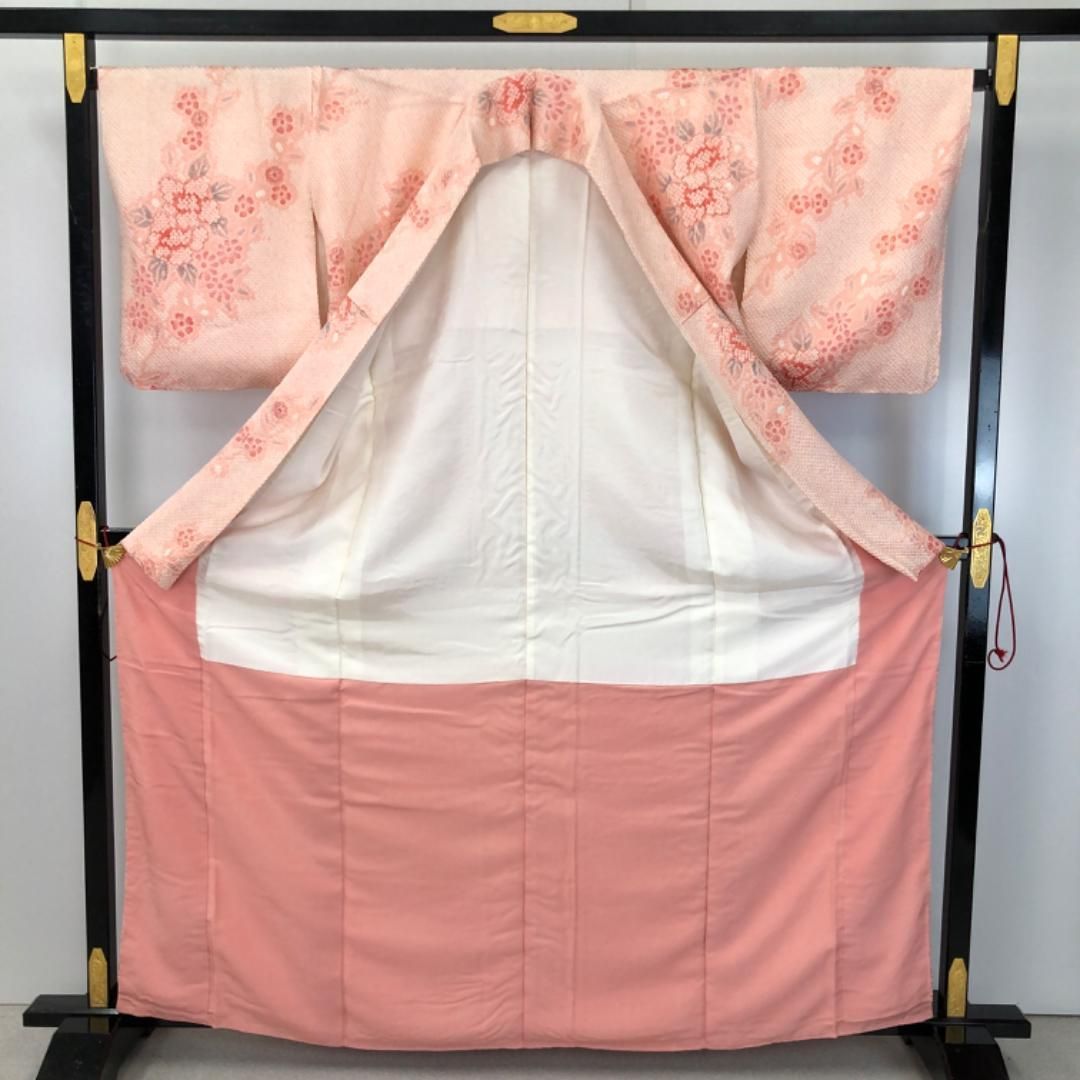小紋 総絞り 美しい花模様 薄紅梅色 K-5002 小紋 総絞り 美しい花模様 薄紅梅色 K-5002 - メルカリ
