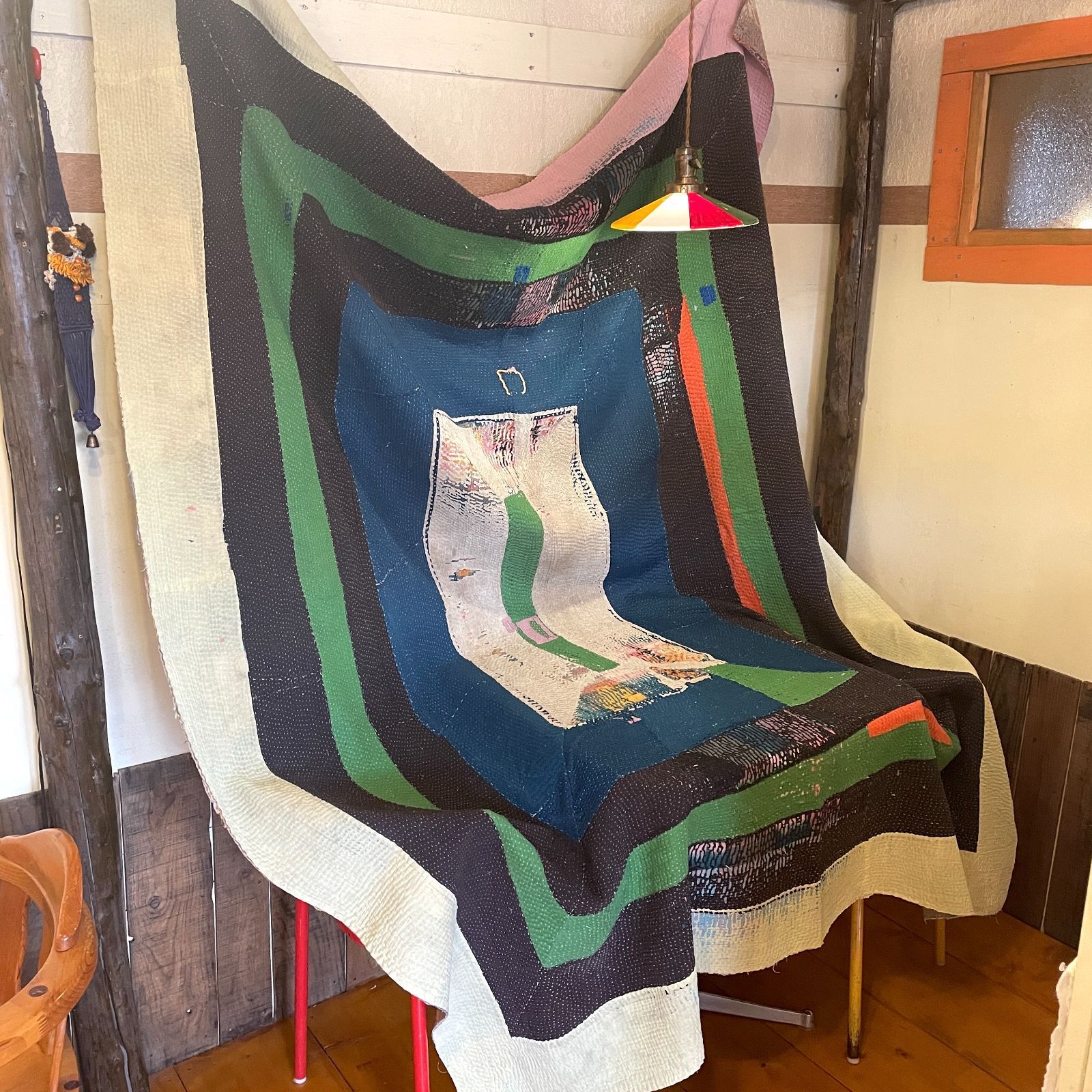 インド製ヴィンテージカンタラリーキルト 大判マルチカバー