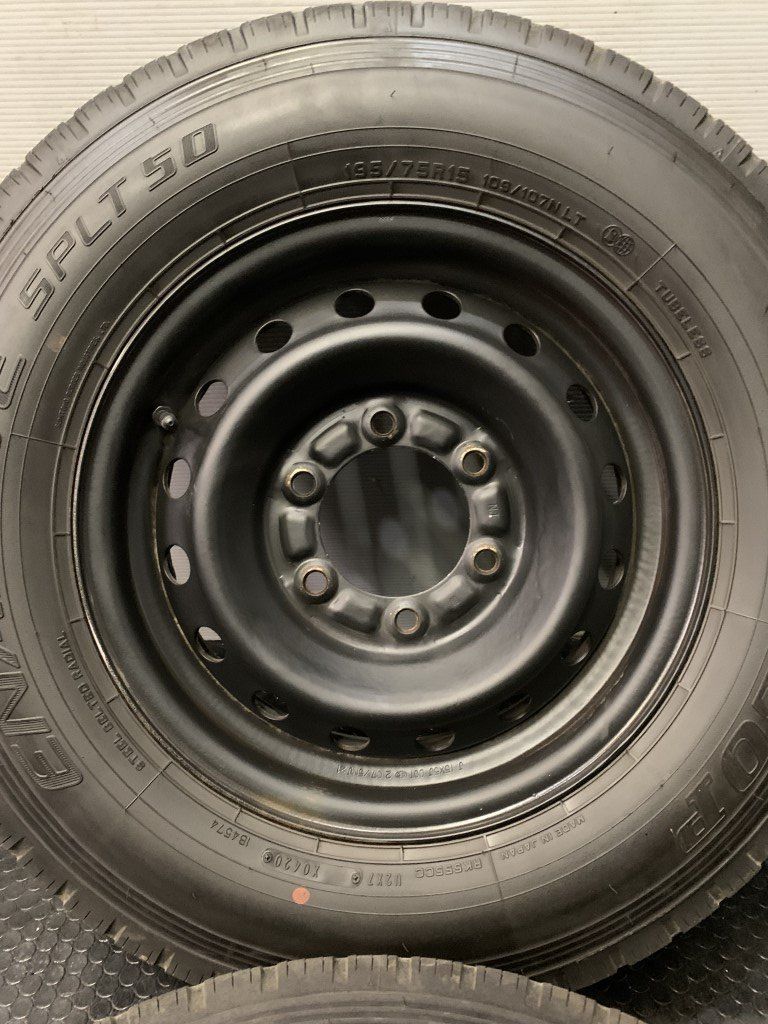 【DUNLOP SPLT50 195/75R15 109/107N LT】夏タイヤ 4本【スチールホイール 15インチ 5J6HPCD139.7+30】20年製 ダイナ トヨエース等 (TG788)クレジットカード QRコード決済可能 DUNLOP SPLT50 195/75R15 109/107N LT】夏タイヤ 4本【スチール