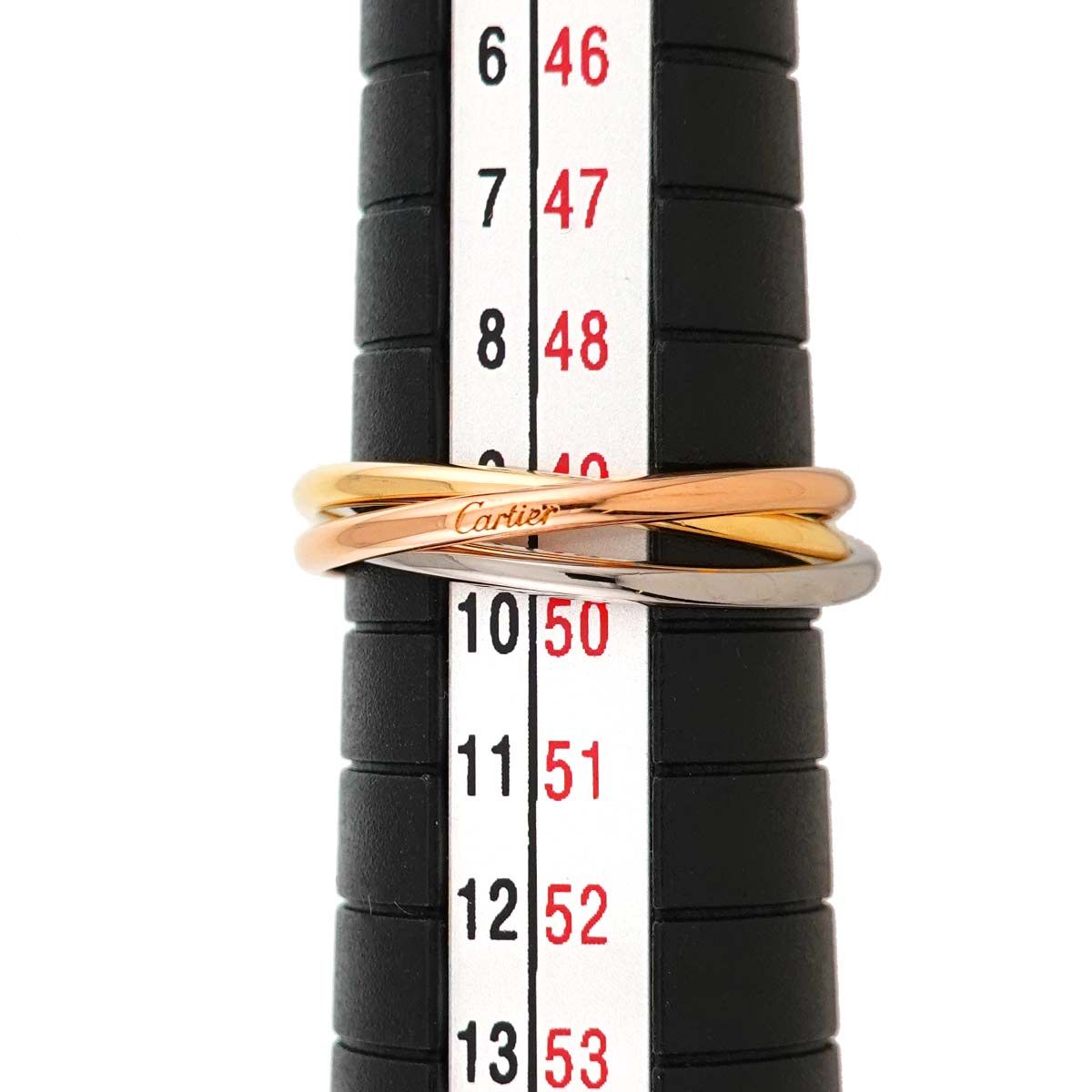 カルティエ　Cartier トリニティリング　k18 3連　49号 カルティエ Cartier トリニティ XS #49 リング K18 YG WG PG 3連