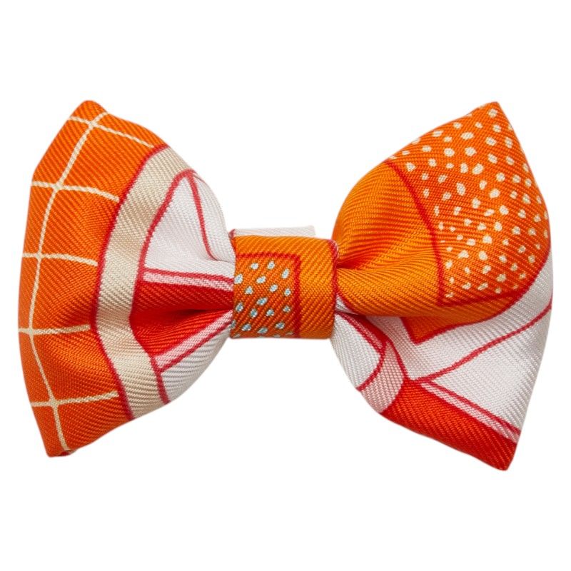  エルメス ツイリー リボン付き スカーフ ネクタイ オレンジ マルチ シルク レディース HERMES 228-32202 ネクタイ 小物