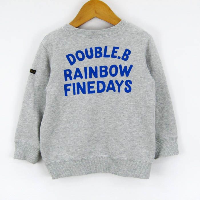 100cm】ダブルビー 長袖総柄 Tシャツ グレー トレーナーセット MIKI