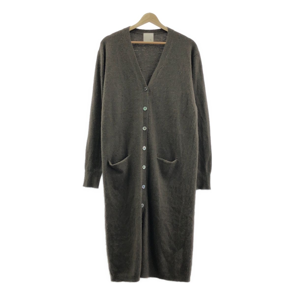loin. ロワン ウール ロング カーディガン 36 ブラウン レディース