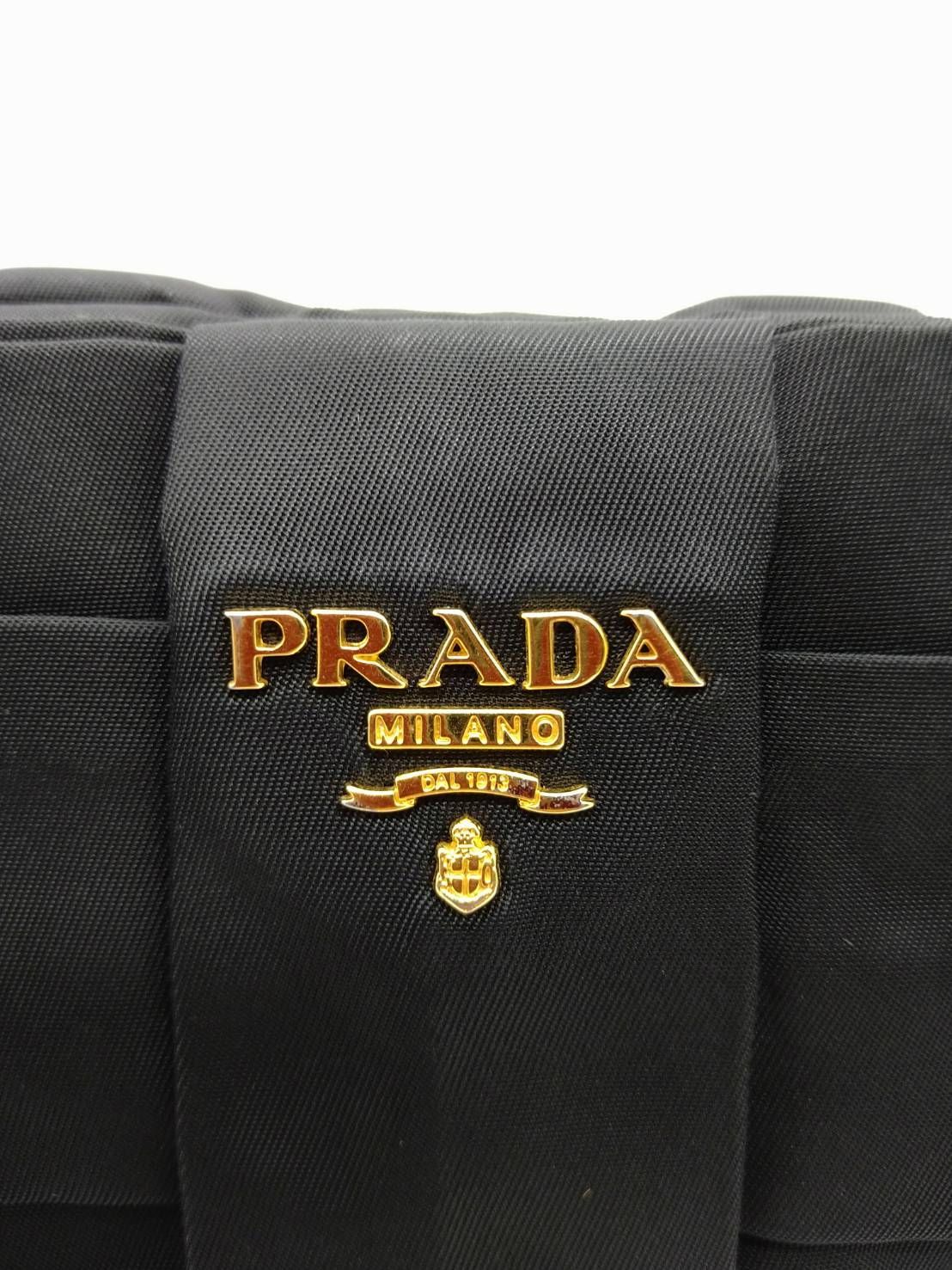 【良品】PRADA プラダ ナイロン リボンポーチ ポーチ