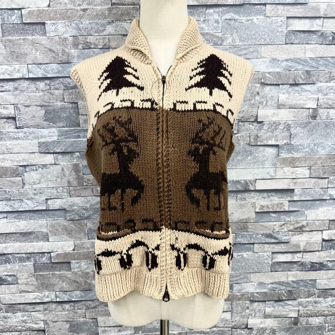 カナタカウチンベスト カウチンセーター kanata ニット XS カナダ製