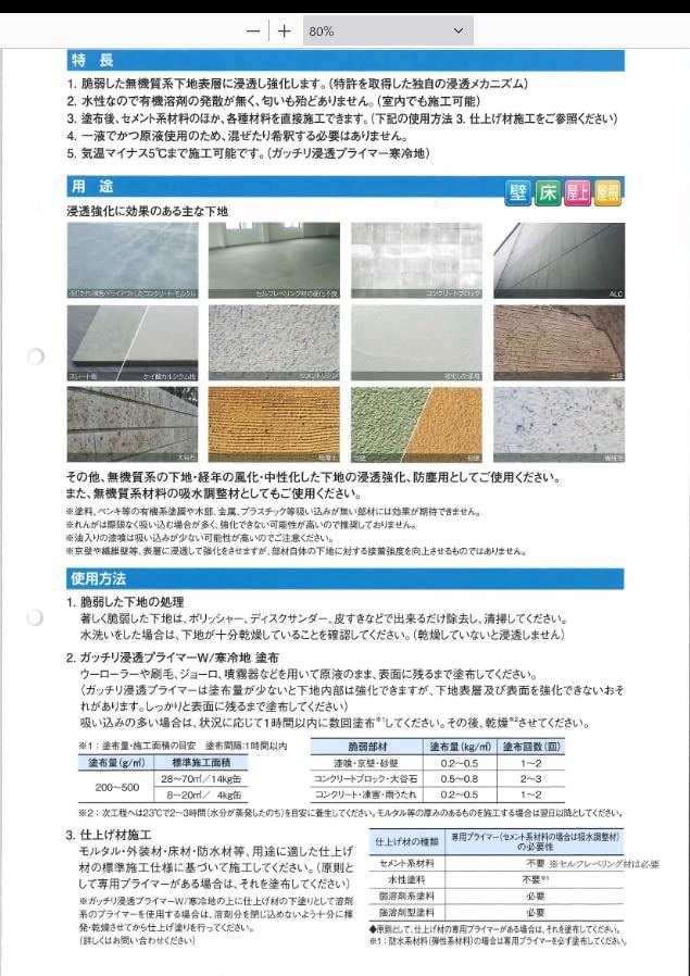 ヤブ原産業 水性浸透型下地強化剤 ガッチリ浸透プライマーW 4kg - 塗装材