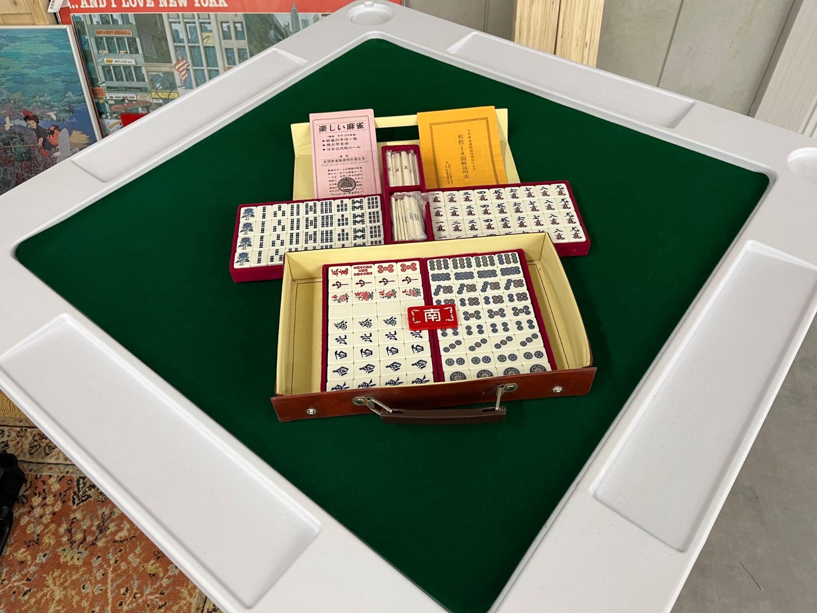 レトロ　麻雀卓　折りたたみ式 麻雀卓 麻雀台 麻雀テーブル 折りたたみ式 収納式 手打ち用