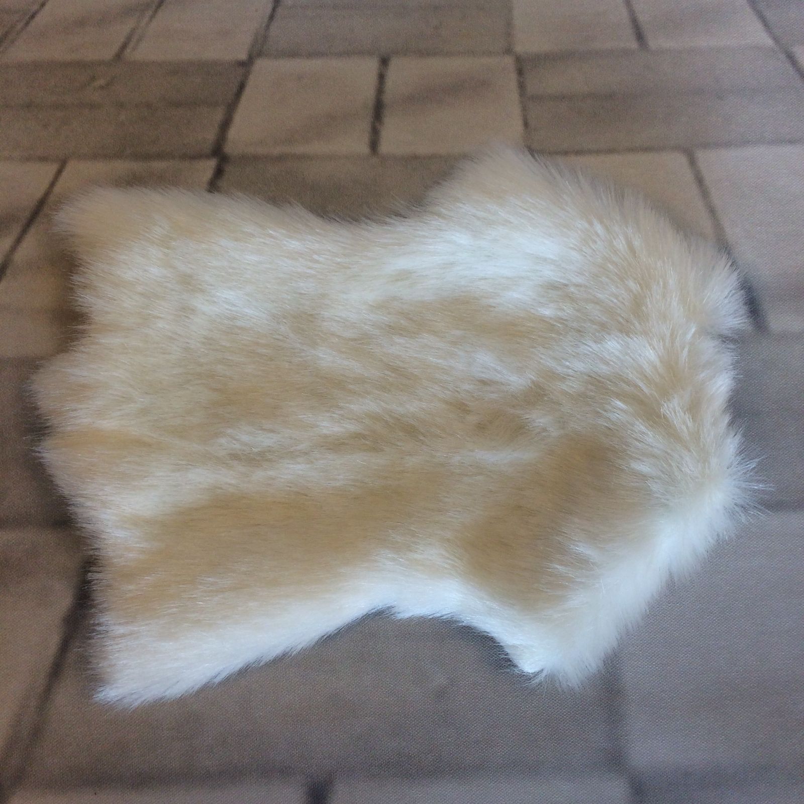 メルカリshops 1 6サイズミニチュアの毛皮の絨毯風ラグマット A白熊風ラグ