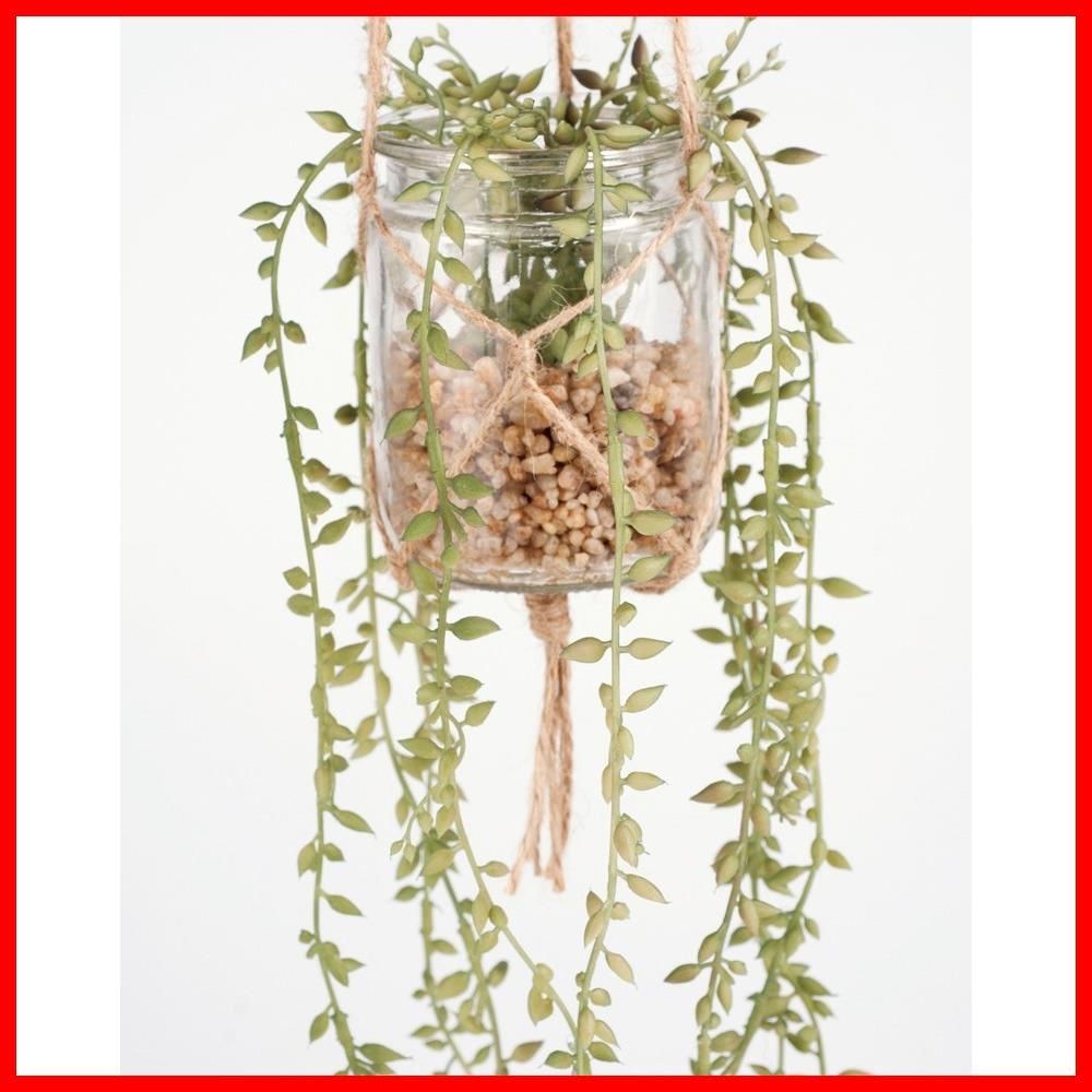 在庫 グリーン ガラス瓶 φ8×H 10 cm 人工観葉植物 キシマ