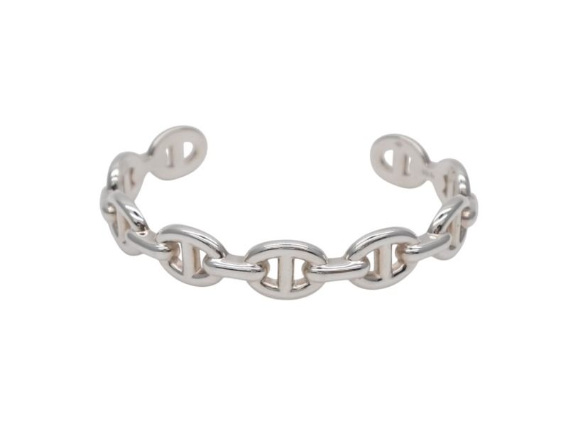 HERMES エルメス シェーヌダンクル アンシェネ バングル 重量約22g サイズSH Ag925刻印 9コマ シルバー925 4b007606
