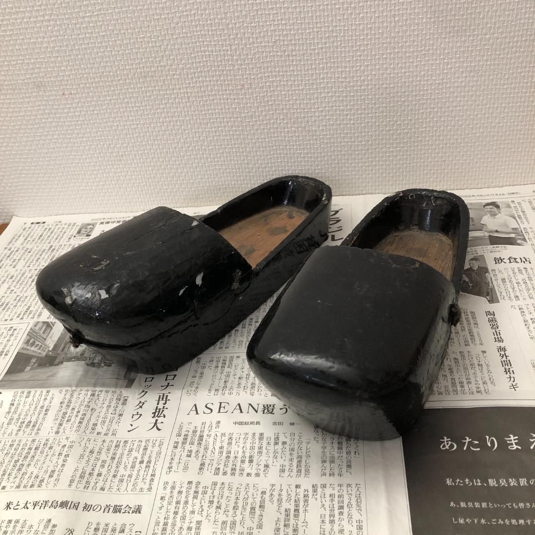 アンティーク 古い浅沓 神職 神社 神主 時代物 骨董 ＃692