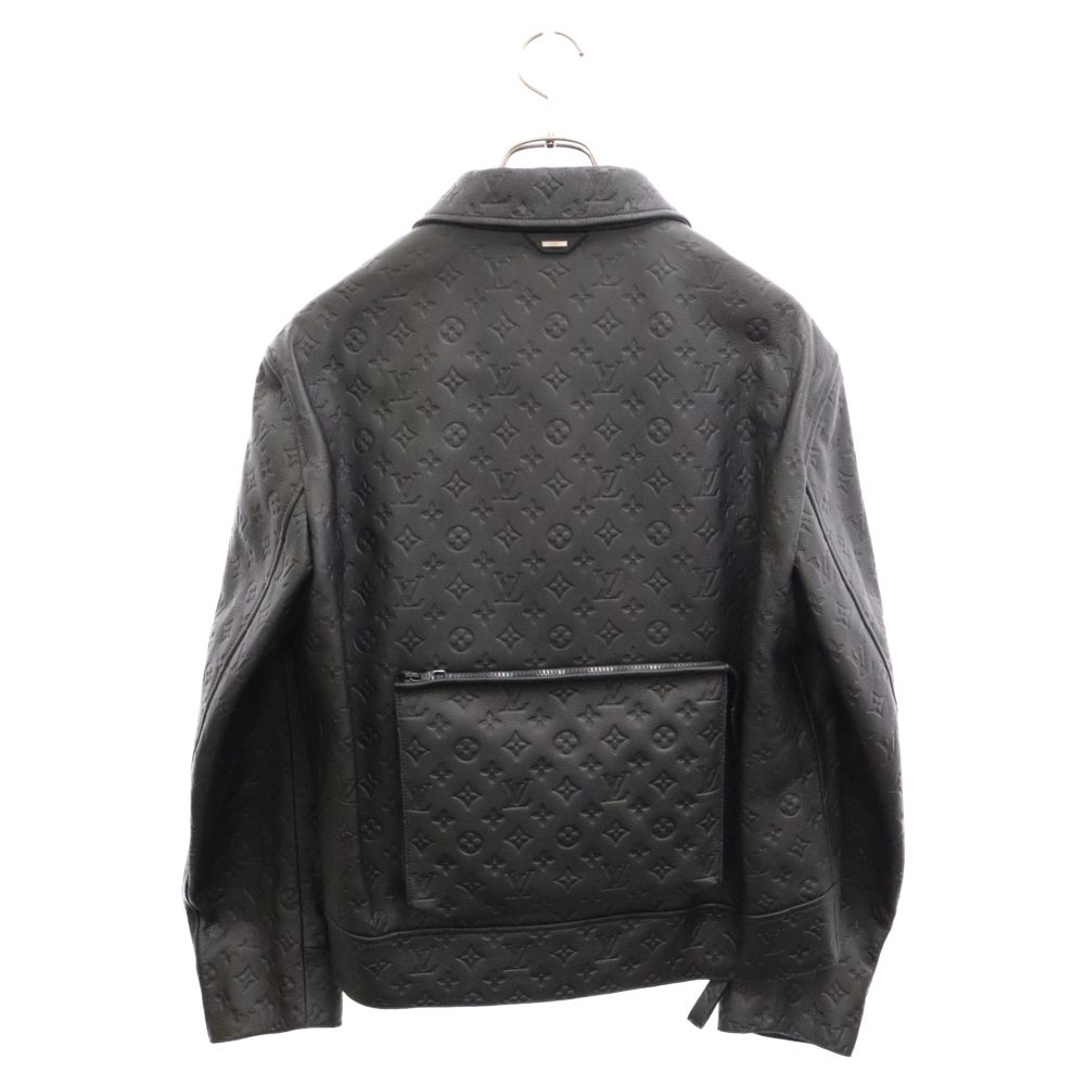 LOUIS VUITTON (ルイヴィトン) 23SS モノグラム エンボス ユーティリティ ジップアップ レザージャケット ブラック 1A5ZTH  - メルカリ