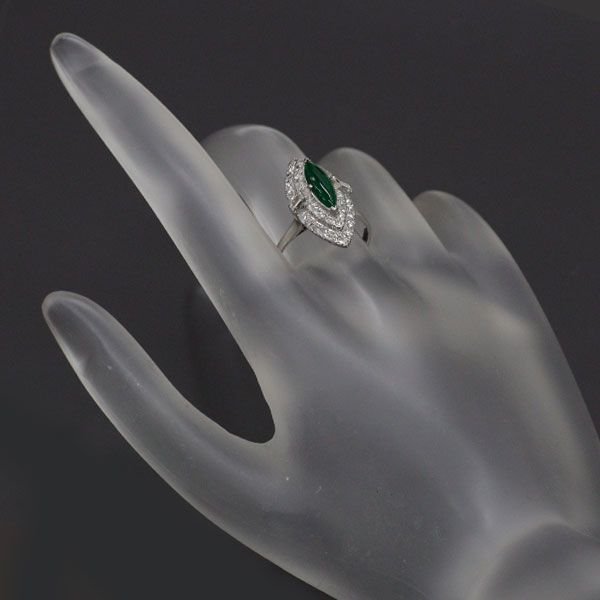 PT800 ヴィンテージ ダイヤモンド リング Pt800 ダイヤモンド リング 0.42ct D0.25ct 陽刻ビンテージ 昭和風レトロ