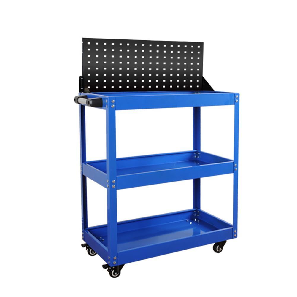 Tappros 工具カート ツールワゴン 工具台車 【耐荷重200kg】 ツールカート キャスター付き 工具 3段 DIY 工具収納 移動 運搬 厚み 作業 ガレージ 倉庫 修理工場用 ツールボックス 青い 360 可動式