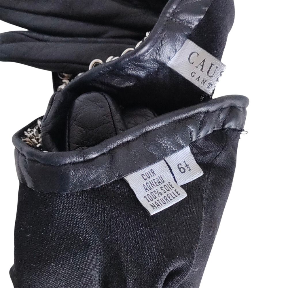 Causse gantier コース ラムレザーグローブ　未使用　チェーン付き 美品 CAUSSE GANTIER コース ガンコス ラムレザー 裏地シルク