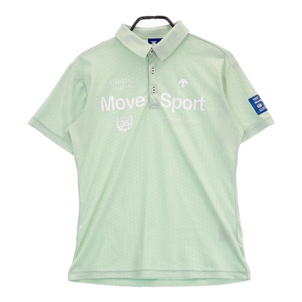 サイズ:L DESCENTE GOLF デサントゴルフ 半袖ポロシャツ 総柄 グリーン系 [240101218676]#ゴルフウェア メンズ