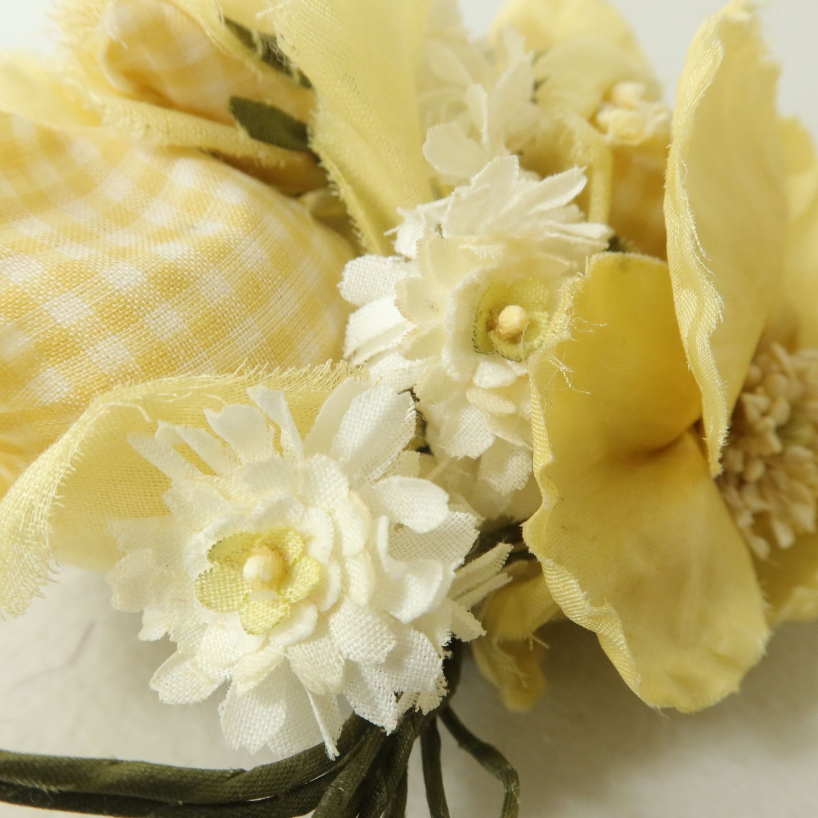 ピンクハウス系？☆薔薇にギンガムチェックの花束コサージュ