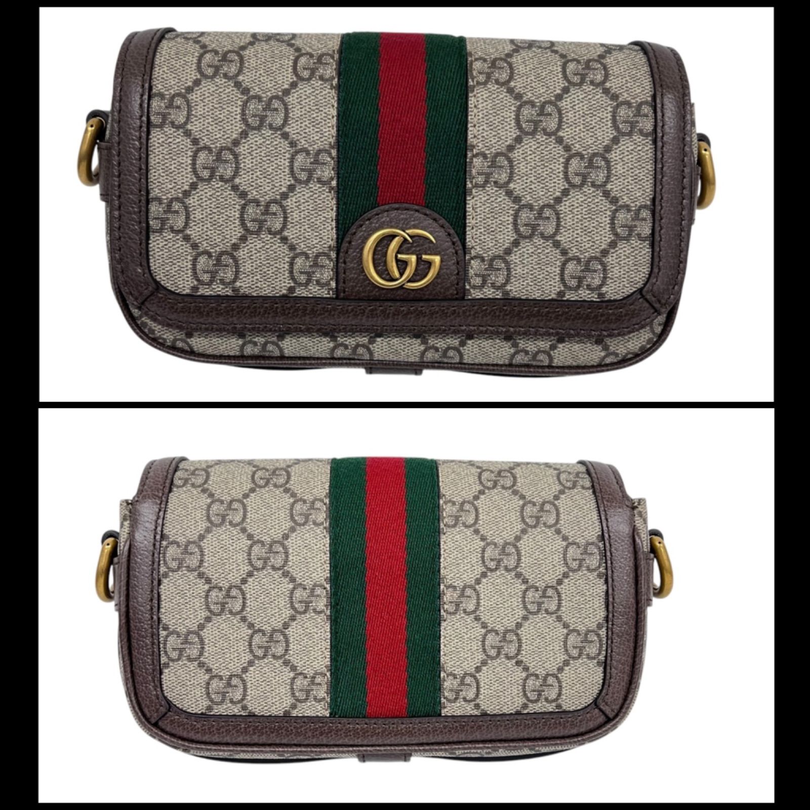 ✨新品未使用品✨GUCCI グッチ オフィディア スーパーミニ ショルダーバッグ ベージュ＆エボニー GGスプリーム キャンバス - メルカリ