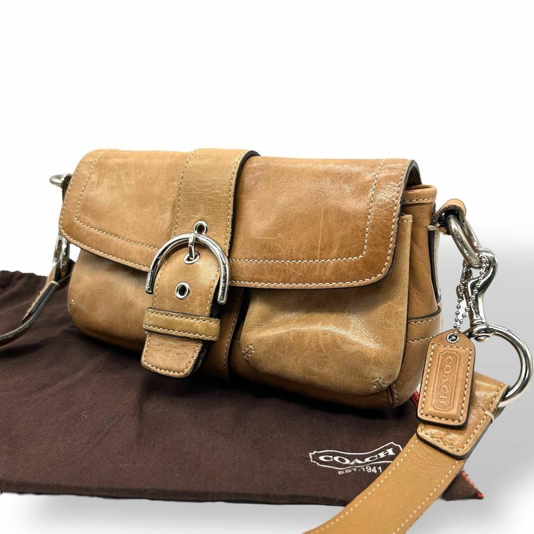 バッグ 1252 Coach Soho Flap Shoulder Bag Brown COACH Soho Leather Shoulder Bag - Macy's