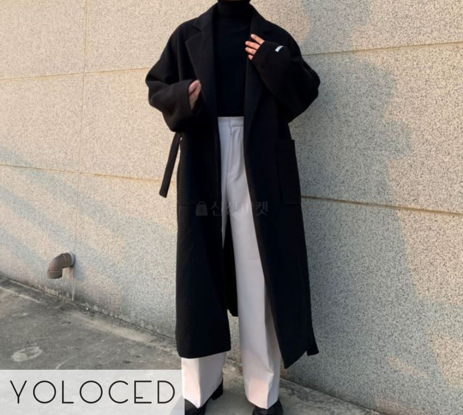 Premium ASCLO wool mac coat (black)