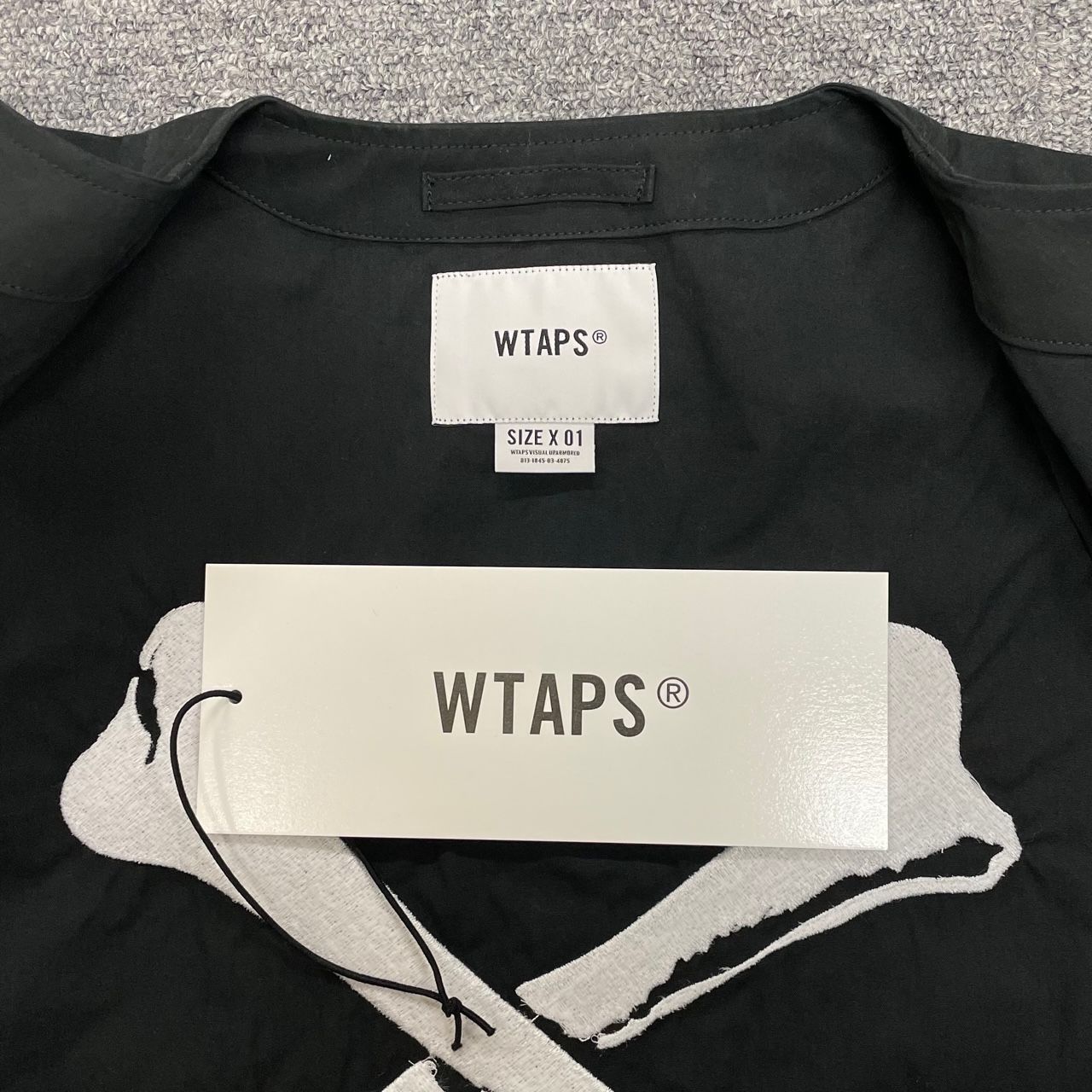 WTAPS 22SS クロスボーン 刺繍 ノーカラーシャツ ベースボールシャツ