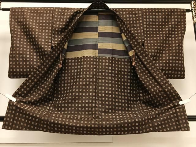 平和屋着物＃男性 羽織 紬地 吉祥文 正絹 逸品 CAAR9152id