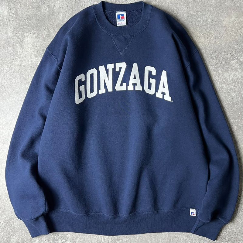 RUSSELL 90s usa製 前V プリントスウェット ネイビー Lサイズ 90's RUSSELL ATHLETIC 前V 無地スウェット ネイビー 表記(LT