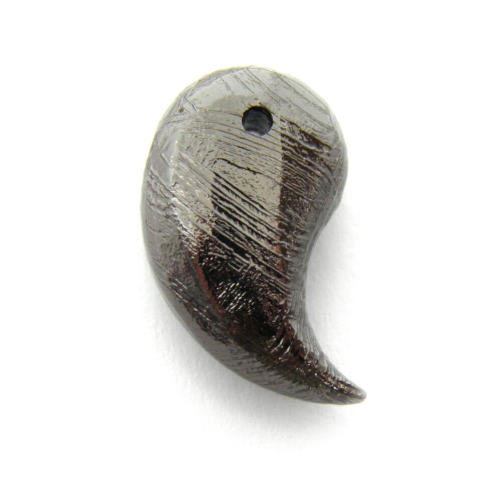 ギベオン (メテオライト隕石) 14x8mm ブラックコーティング 勾玉