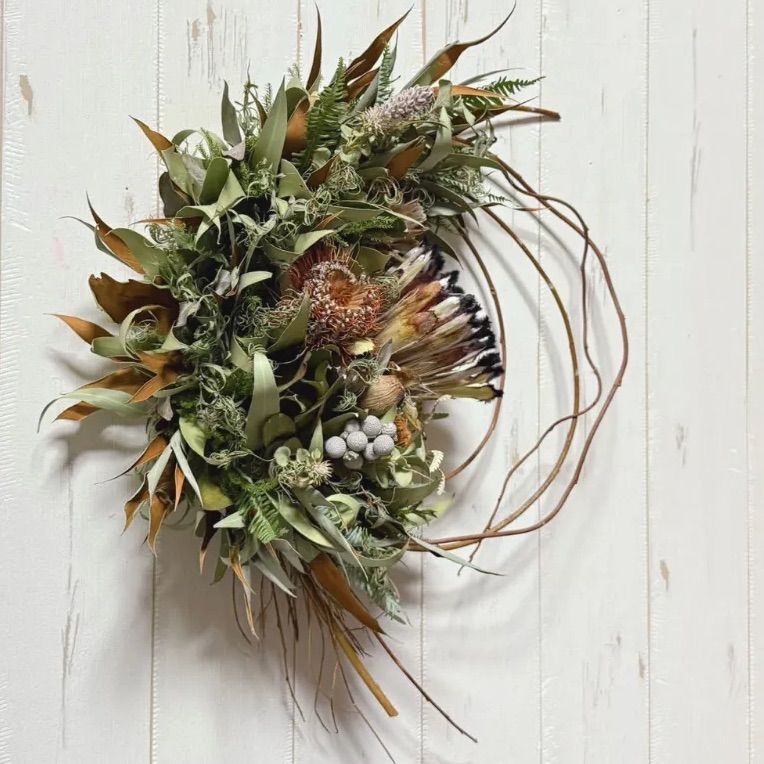 大きめ ワイルドフラワーリース (直径約40cm) ドライフラワーリース
