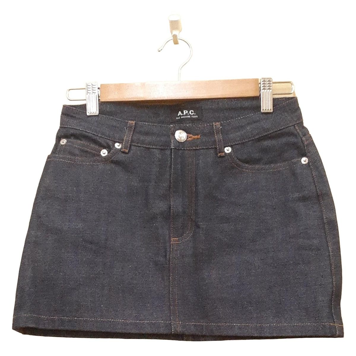 A.P.C. リジットデニム ミニスカート 34 A.P.C.(アーペーセー) ミニスカート サイズ34 S レディース