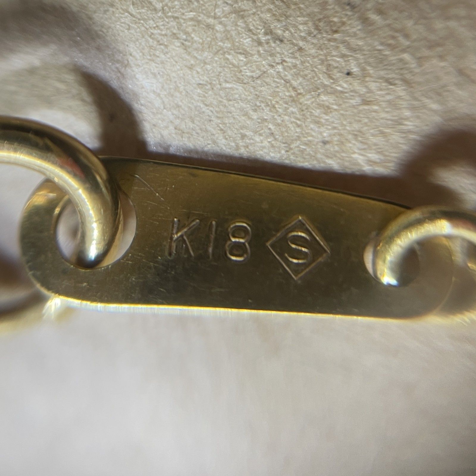 18金 K18 チェーンネックレス 7.4g 造幣局刻印 喜平 18金 ネックレス 造幣局検定刻印(ホールマーク)入 K18 二面 喜平