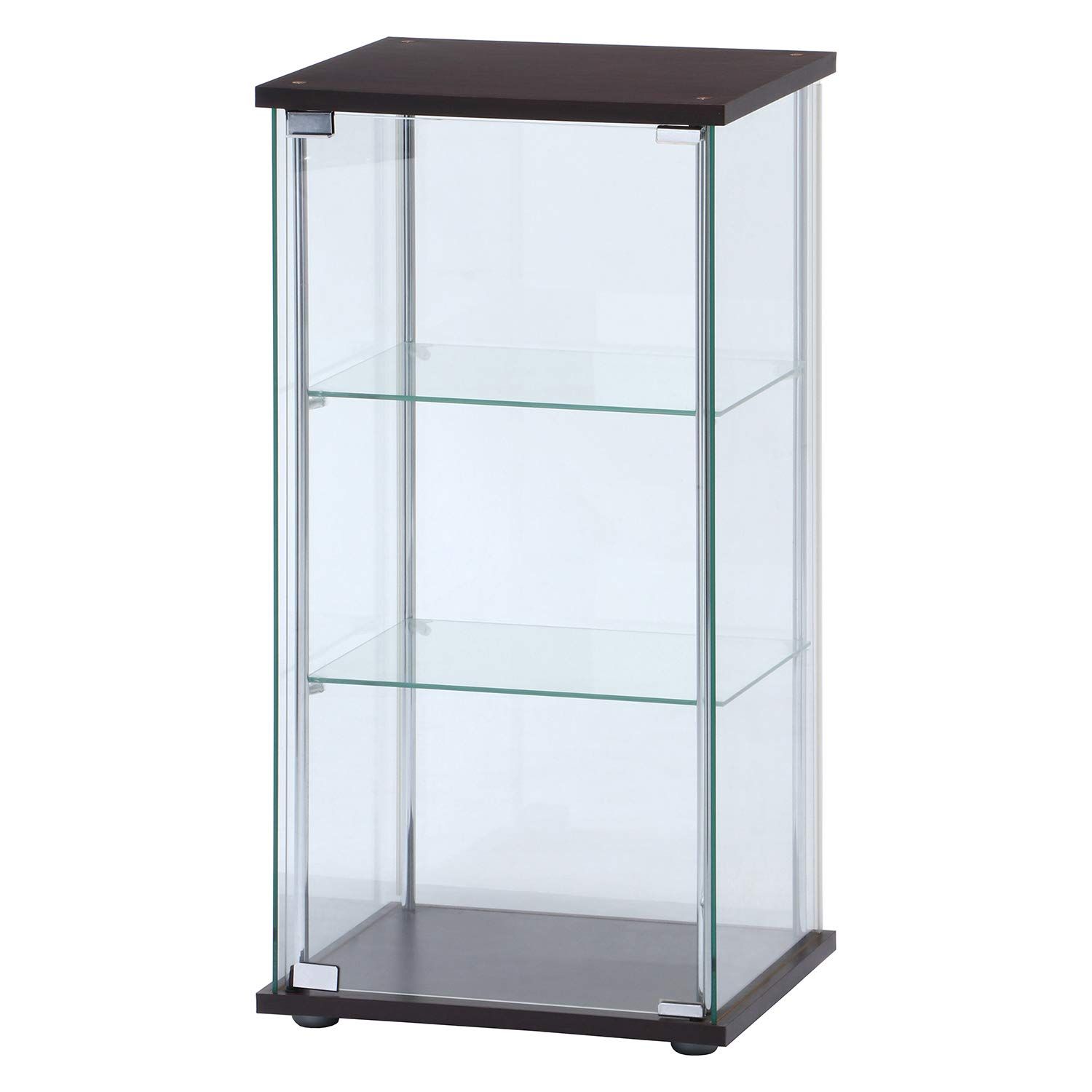 迅速発送 不二貿易 コレクションケース フィギュアケース 3段 幅42.5×奥行36.5×高さ86cm ブラウン 強化ガラス 全面ガラス 組立商品 96049