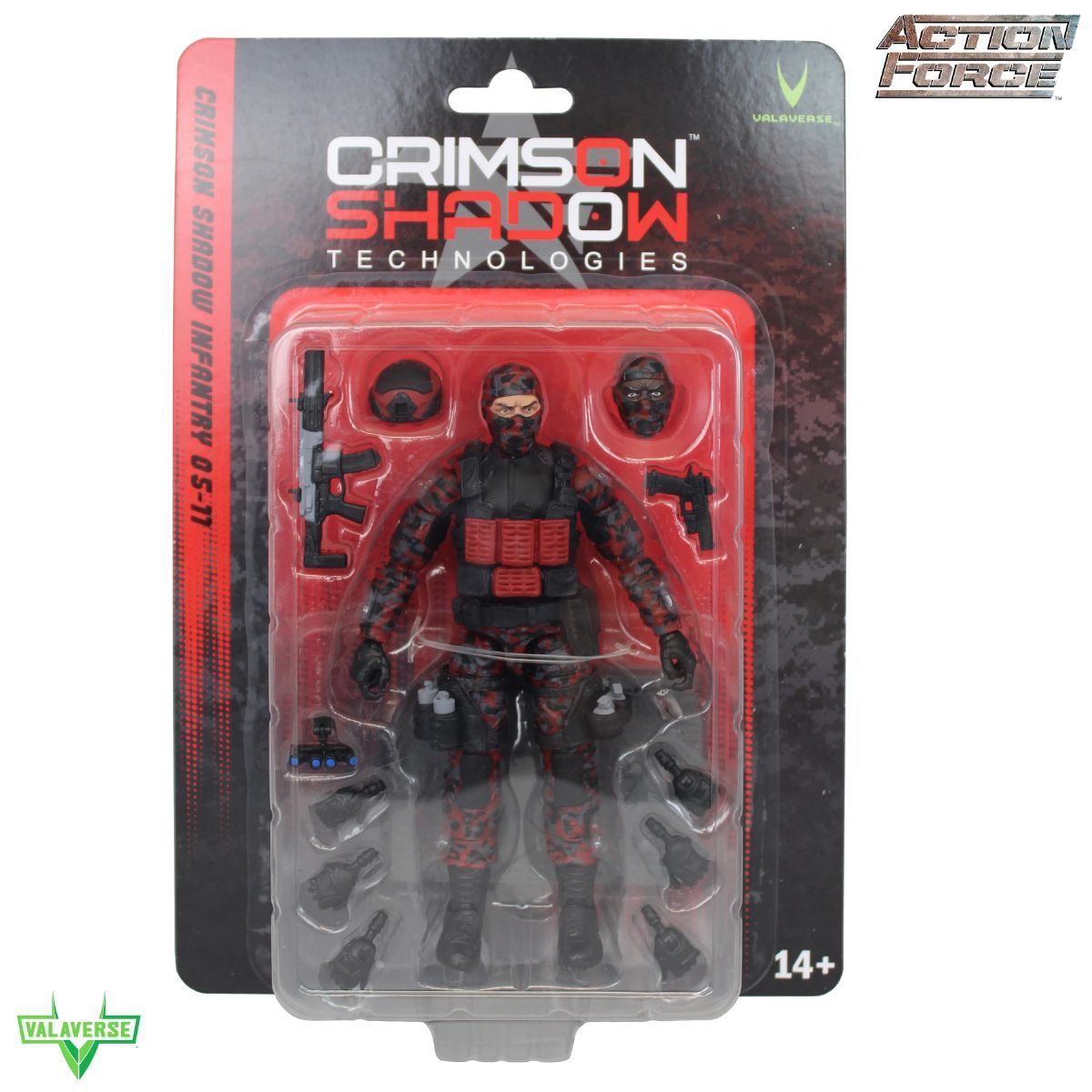 ヴァラバース アクションフォース シリーズ5 クリムゾンシャドウ 6インチアクションフィギュア Valaverse Action Force Series 5 Crimson Shadow Infantry ブリスター剥がれがある場合があります