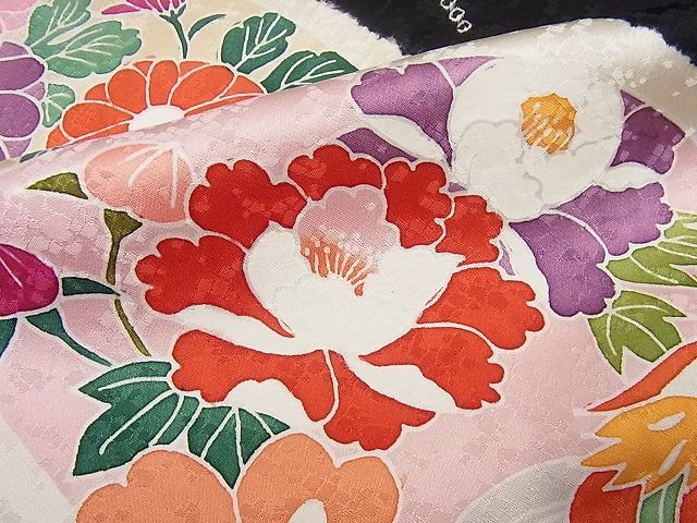 平和屋本店□極上 七五三 女の子 7歳 祝着 絞り 花鳥文 逸品4s292  