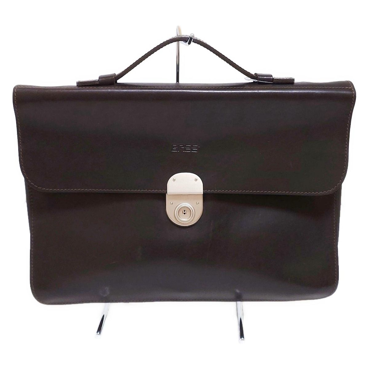 BREE ブリー ビジネスバッグ - ダークブラウン 本体ロックあり レザー