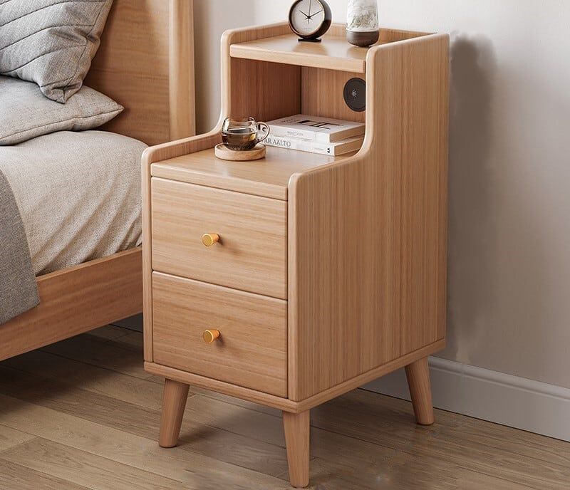 エレガントなウォルナット木目サイドテーブル 曲線 卸売 通販