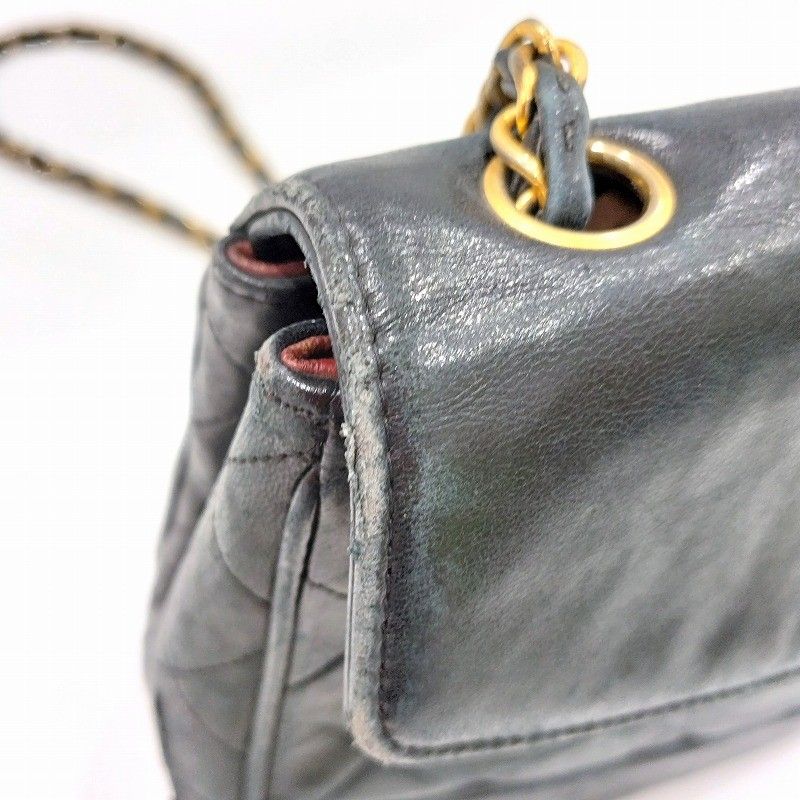 シャネル(CHANEL) ラムスキン マトラッセ シングルフラップ チェーン  