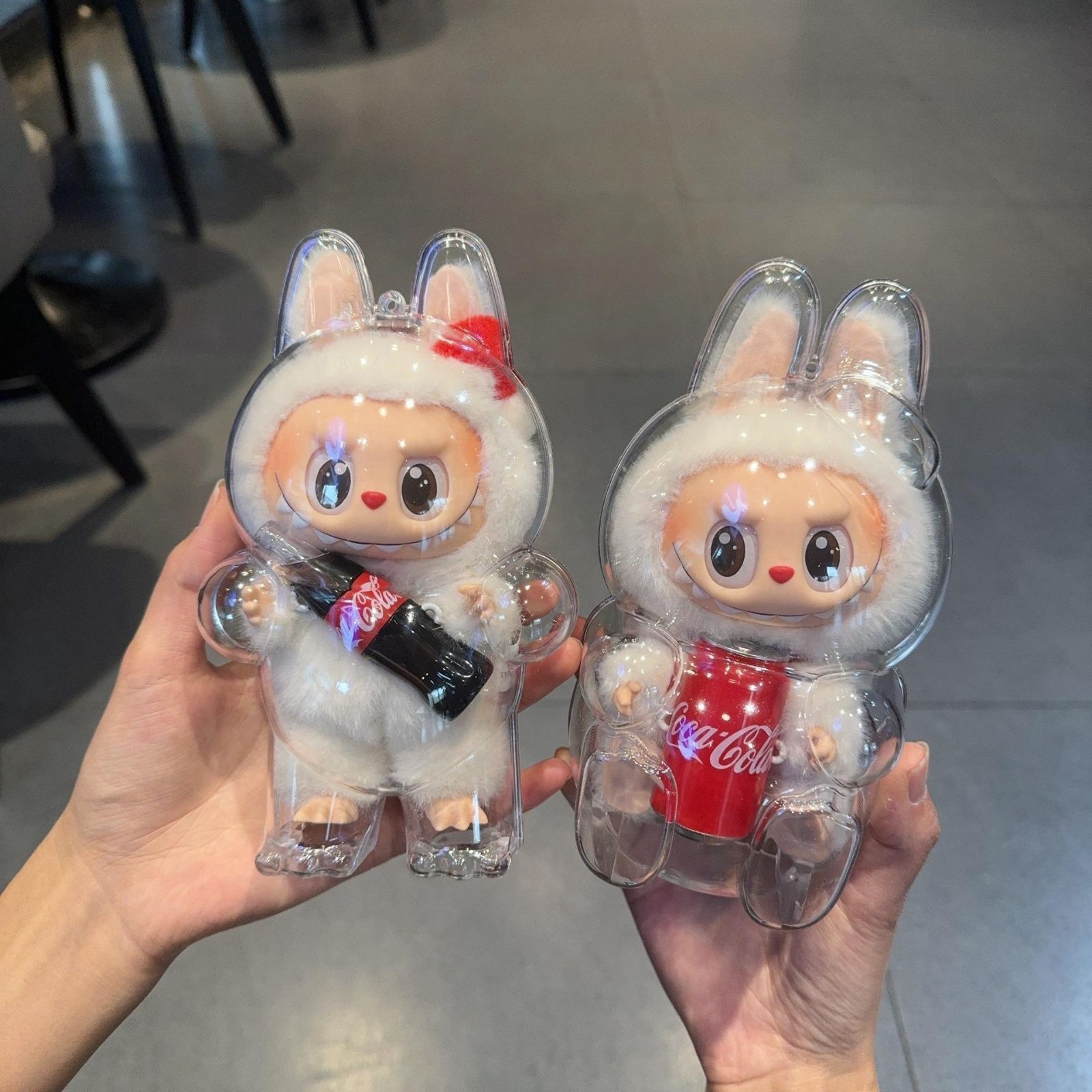【新品】　LABUBU ラブブ　ぬいぐるみ　保護ケース　カバー　⑥ ラブブ クリアケース 保護ケース 2個セット LABUBU カバー 座り2