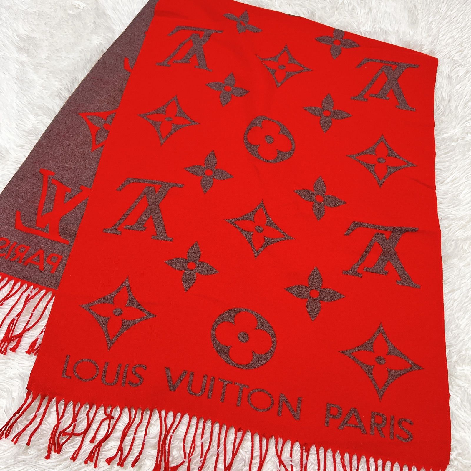 LOUIS VUITTON 大判ストール マフラー  カシミヤ  シルク グラデーションがモダンでお洒落♪】Louis Vuitton マフラー