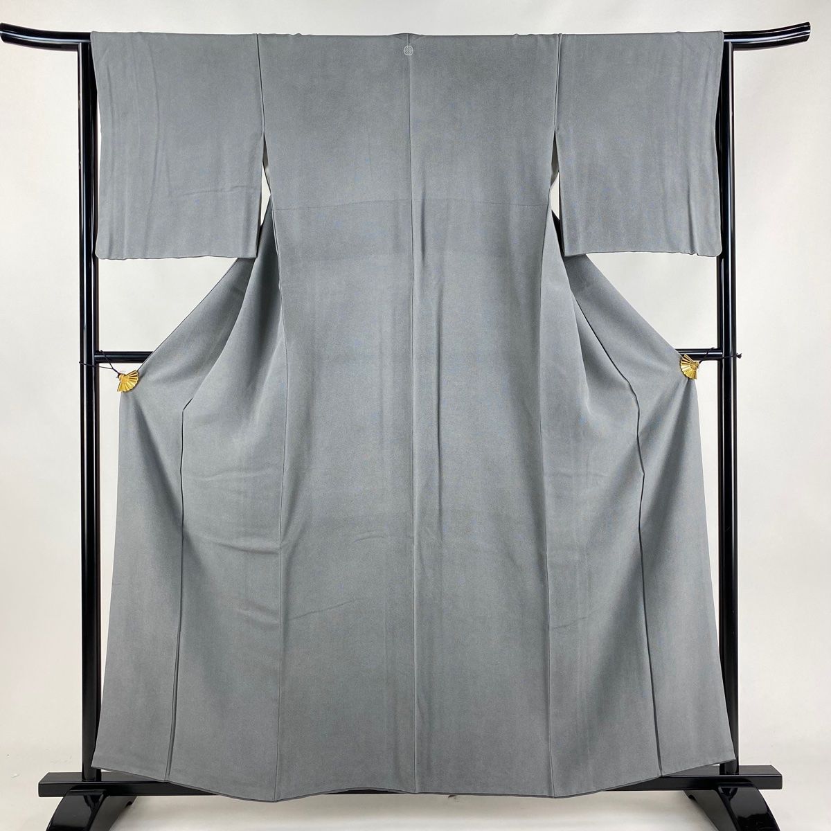 江戸小紋 身丈158.5cm 裄丈65cm M 袷 鮫 灰色 正絹 名品 一つ紋