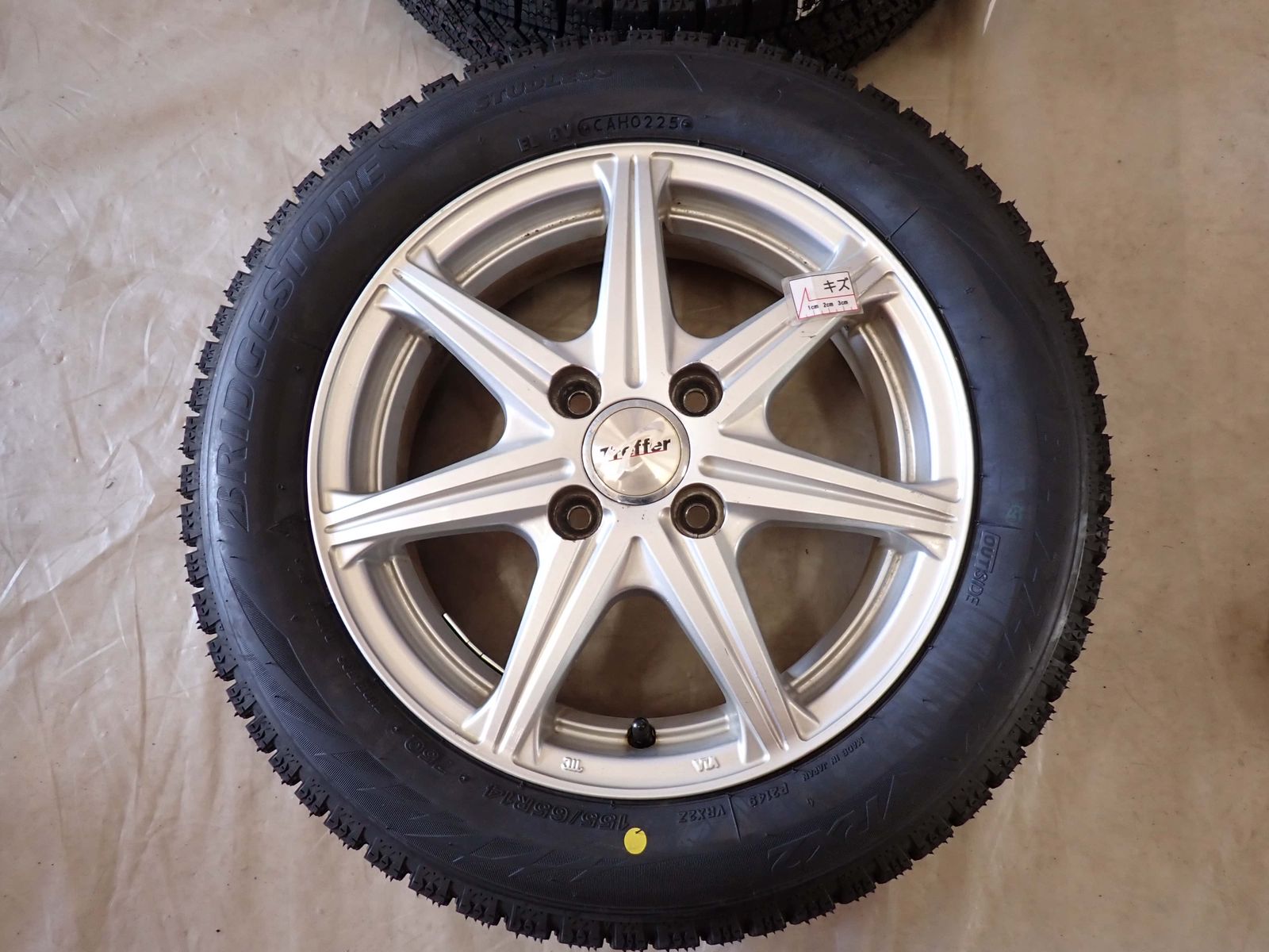 冬 製 4本SET 会社宛 155 65R14×4.5J 75Q ブリヂストン BS ブリザック VRX2 アルミ ワゴンR アルト タント NO D6135 FFCRYSTALESIA_COM