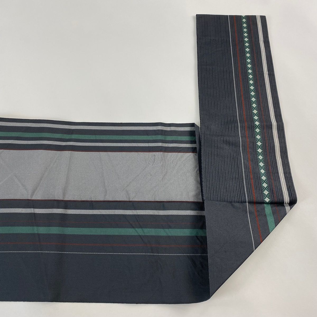 平和屋着物○綴れ 八寸名古屋帯 横段文 服部綴工房 正絹