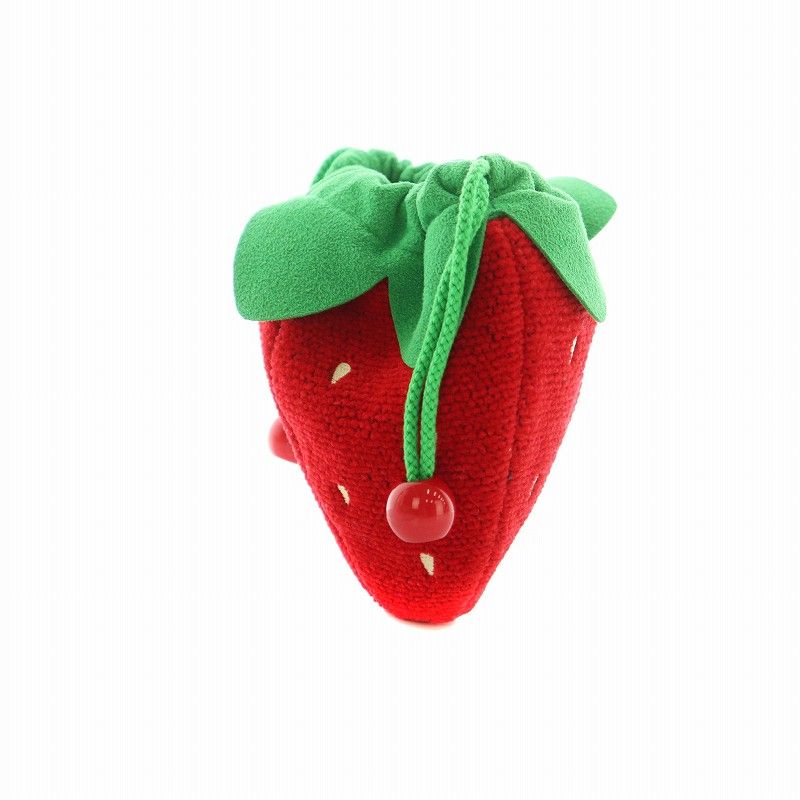 FEILERフェイラー　ストロベリードット巾着ハンドバッグ　ネイビー　いちご柄 FEILERフェイラー ストロベリードット巾着ハンドバッグ ネイビー