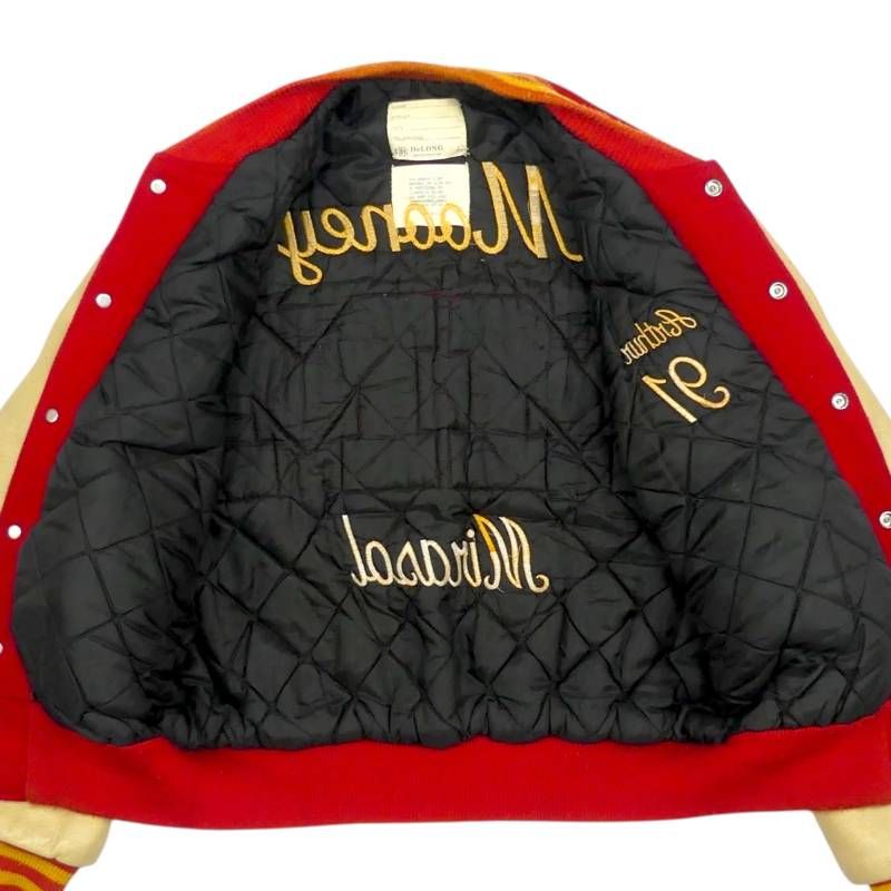 90s USA製 DeLONG デロング　レザースタジャン　XL DeLONG デロング 90s スタジャン XL アワードジャケット デカロゴ