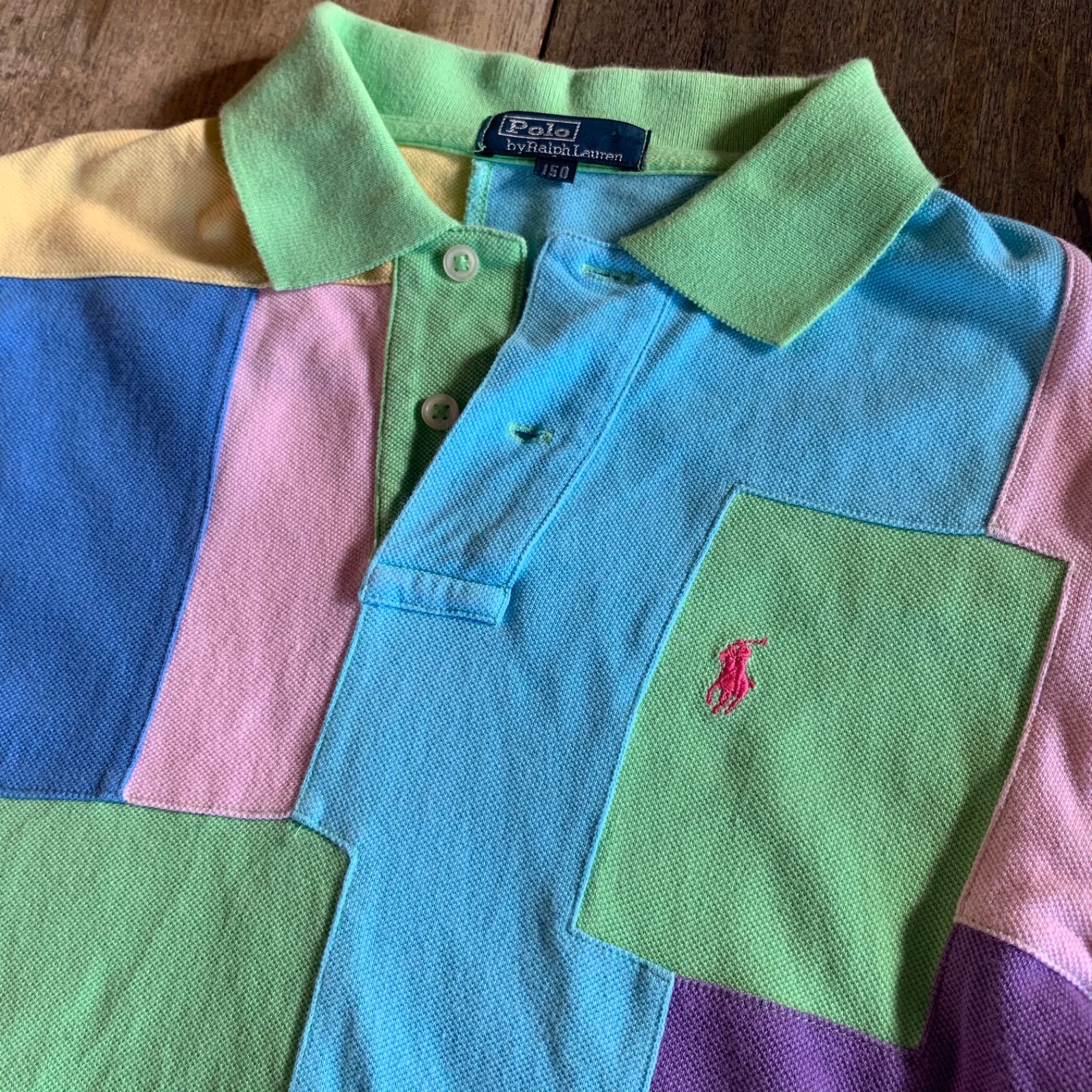 POLO Ralph Lauren ラルフローレン パッチワーク ポロシャツ S