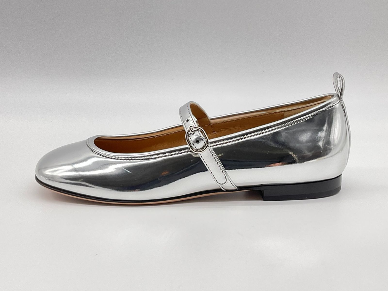 新品 PELLICO ペリーコ 36 シルバー メリージェーンフラットシューズ