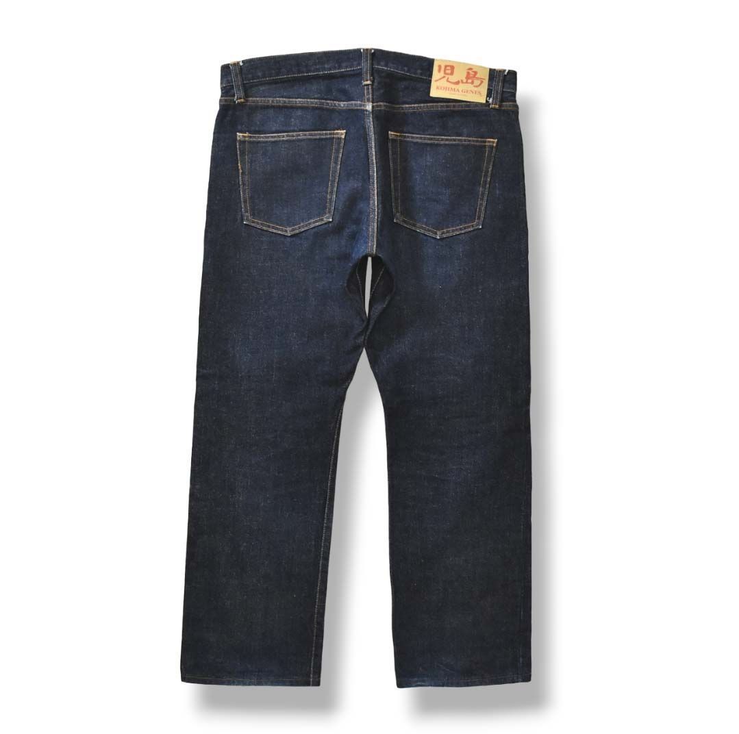 美品】 濃紺 日本製 児島ジーンズ 青耳 ストレート デニムパンツ 38 