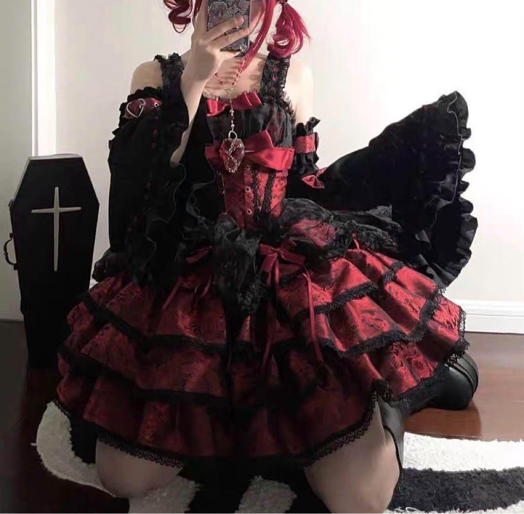 ゴスロリ・ロリータドレス アイドル服 打歌服 プリンセスドレス コスプレ衣装 ロリータ アイドル服 ゴシック プリンセスドレス コスプレ衣装