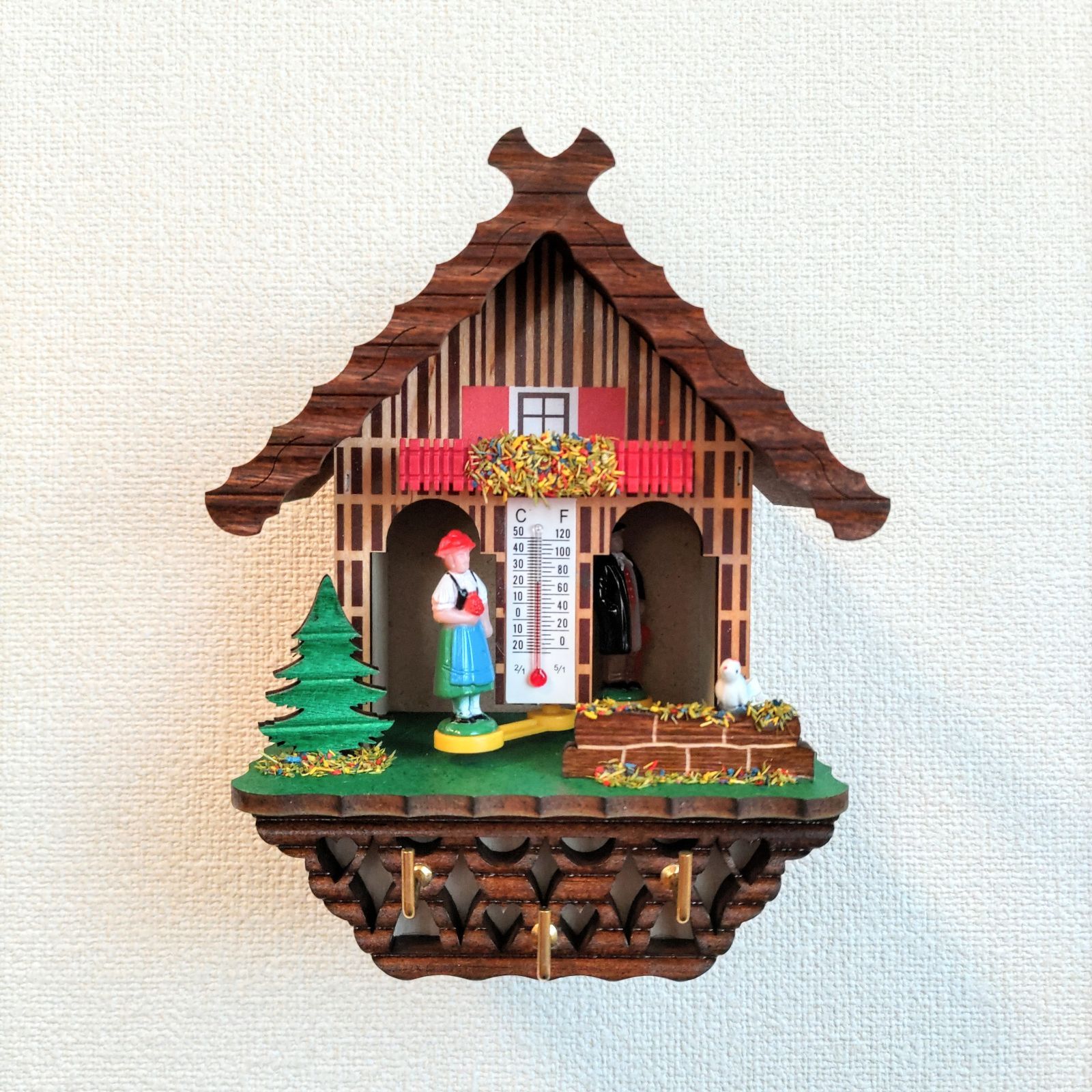 ドイツ お天気ハウス 黒い森のみどり屋根のお家 キーフック付き 小鳥 ドイツ お天気ハウス 黒い森のみどり屋根のお家 キーフック付き 小鳥